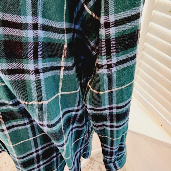 EDDIE BAUER NEW PLAID TEAL RELAX FIT SOFT BRUSHED COTTON SIZE LARGE - Picture 4 of 7